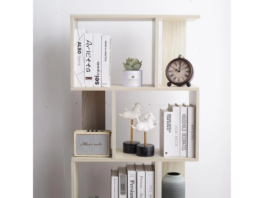 Bibliotheque 5 Etageres Sapin Blanchi Mdf Bureau 169x60x24 7 Bibliotheque 5 Etageres Sapin Blanchi Mdf Bureau 169x60x24 – Image 5