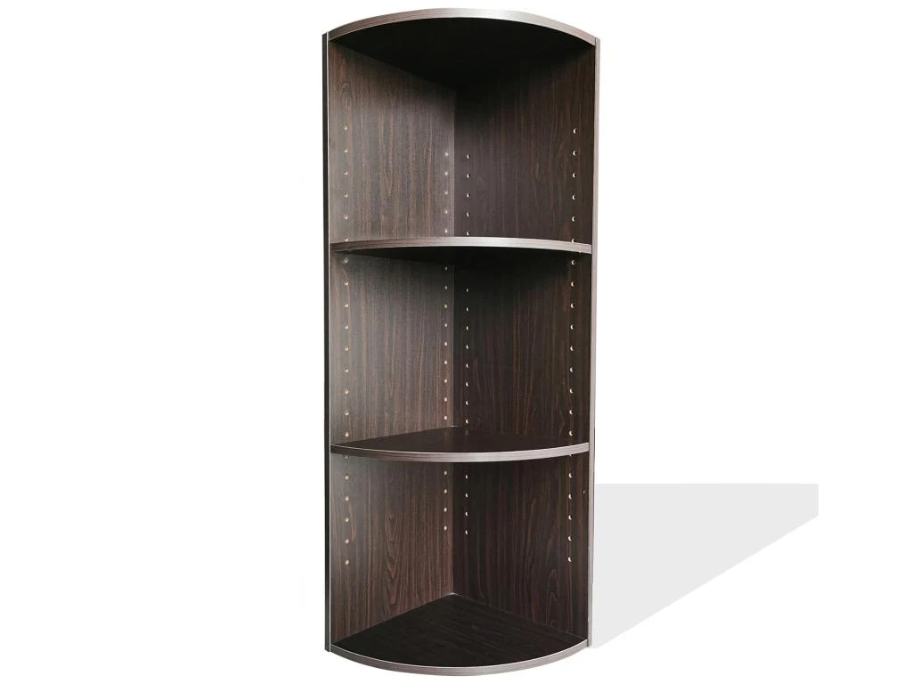 Bibliothèque D'Angle Wenge Aggloméré 3 Étagères Modulaires 4 Bibliothèque D'Angle Wenge Aggloméré 3 Étagères Modulaires – Image 2