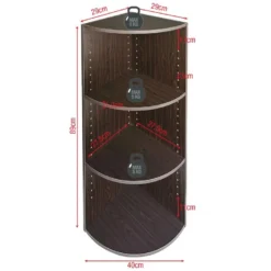 Bibliothèque D'Angle Wenge Aggloméré 3 Étagères Modulaires 9 Bibliothèque D'Angle Wenge Aggloméré 3 Étagères Modulaires -Pas Cher Mobiliora Magasin bibliotheque vitrine et etagere 12521923