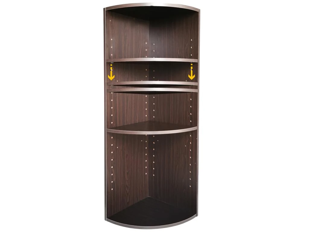 Bibliothèque D'Angle Wenge Aggloméré 3 Étagères Modulaires 6 Bibliothèque D'Angle Wenge Aggloméré 3 Étagères Modulaires – Image 4