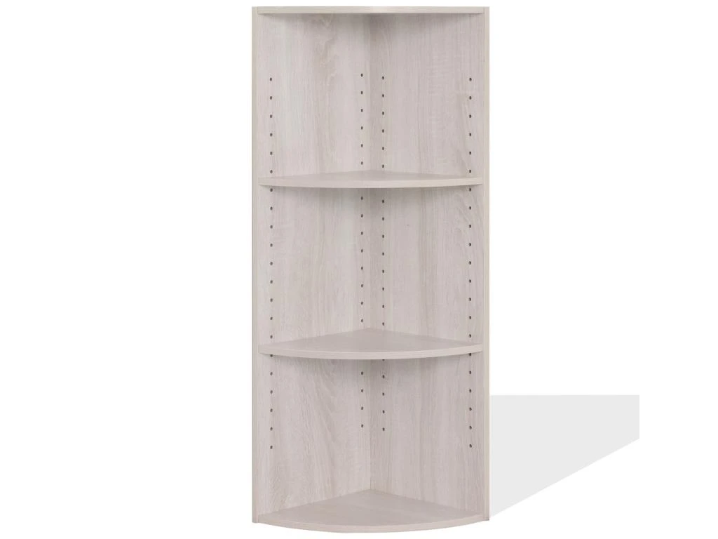 Étagère D'Angle Aggloméré Gris Sapin 3 Étagères Modulaires 4 Étagère D'Angle Aggloméré Gris Sapin 3 Étagères Modulaires – Image 2