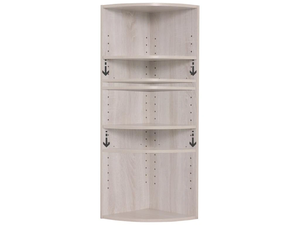 Étagère D'Angle Aggloméré Gris Sapin 3 Étagères Modulaires 6 Étagère D'Angle Aggloméré Gris Sapin 3 Étagères Modulaires – Image 4