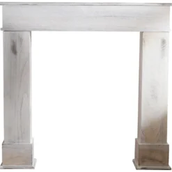 Cadre Decoratif Manteau De Chemineee Bois Blanc 99x104x21 -Pas Cher Mobiliora Magasin bibliotheque vitrine et etagere 12522131