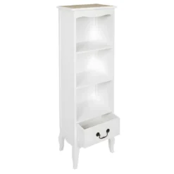 SYLVA - Meuble Bibliothèque Vintage Blanc Plateau Effet Bois 11 SYLVA - Meuble Bibliothèque Vintage Blanc Plateau Effet Bois -Pas Cher Mobiliora Magasin bibliotheque vitrine et etagere 12599137