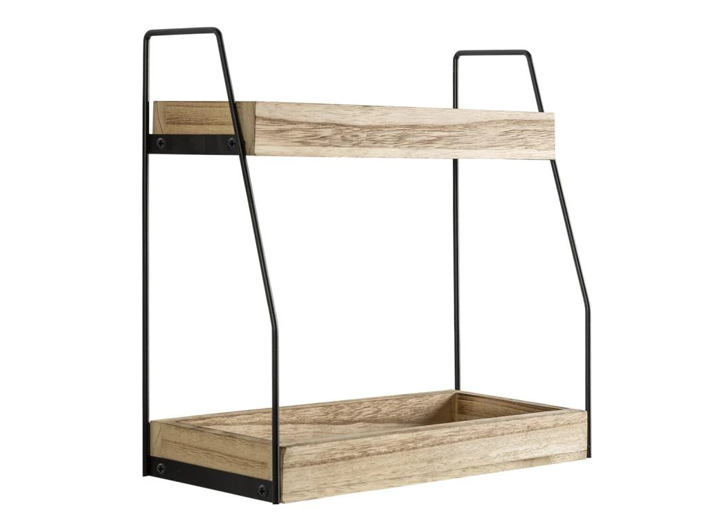 Étagère Murale Artur à 2 Niveaux, Bois De Paulownia 3 Étagère Murale Artur à 2 Niveaux, Bois De Paulownia