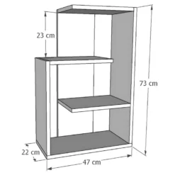 Étagère Pour Livres 100% Panneaux De Particules Couleur Anthracite 47x73x22 -Pas Cher Mobiliora Magasin bibliotheque vitrine et etagere 13048995