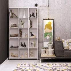 Étagère Pour Livres 100% Panneaux De Particules Couleur Blanc. 90x160x25 -Pas Cher Mobiliora Magasin bibliotheque vitrine et etagere 13049007