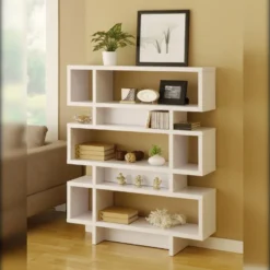 Étagère Pour Livres 100% Panneaux De Particules Couleur Blanc 90x130,8x19,6 -Pas Cher Mobiliora Magasin bibliotheque vitrine et etagere 13049013