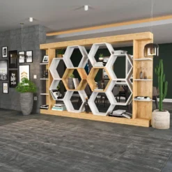 Étagère Pour Livres 100% Panneaux De Particules Couleur Blanc Chêne 140x29,6x177,4 -Pas Cher Mobiliora Magasin bibliotheque vitrine et etagere 13049123