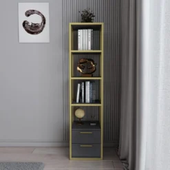 Étagère Pour Livres 100% Panneaux De Particules Couleur Oro Anthracite 39x39x160 -Pas Cher Mobiliora Magasin bibliotheque vitrine et etagere 13049129