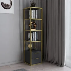 Étagère Pour Livres 100% Panneaux De Particules Couleur Oro Anthracite 39x39x160 -Pas Cher Mobiliora Magasin bibliotheque vitrine et etagere 13049131