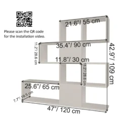 Étagère Pour Livres 100% Panneaux De Particules Couleur Blanc. 120x19,5x109 -Pas Cher Mobiliora Magasin bibliotheque vitrine et etagere 13049135