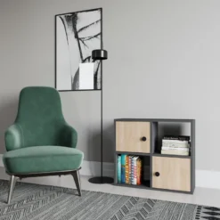 Étagère Pour Livres 100% Panneaux De Particules Couleur Anthracite Chêne. 72x25x62,6 -Pas Cher Mobiliora Magasin bibliotheque vitrine et etagere 13049227