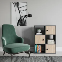 Étagère Pour Livres 100% Panneaux De Particules Couleur Anthracite Chêne 72x25x93 -Pas Cher Mobiliora Magasin bibliotheque vitrine et etagere 13049311