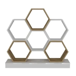 Étagère Pour Livres 100% Panneaux De Particules Couleur Blanc Chêne 120x29,5x109 -Pas Cher Mobiliora Magasin bibliotheque vitrine et etagere 13049341