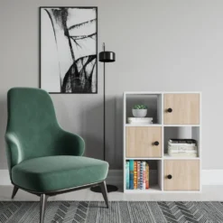 Étagère Pour Livres 100% Panneaux De Particules Couleur Blanc Chêne. 72x25x93 -Pas Cher Mobiliora Magasin bibliotheque vitrine et etagere 13049449