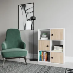 Étagère Pour Livres 100% Panneaux De Particules Couleur Blanc Chêne. 72x25x93 -Pas Cher Mobiliora Magasin bibliotheque vitrine et etagere 13049451