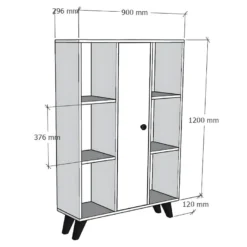 Étagère Pour Livres 100% Panneaux De Particules Couleur Atlantic Pino Anthracite. 90x120x29,6 -Pas Cher Mobiliora Magasin bibliotheque vitrine et etagere 13049565