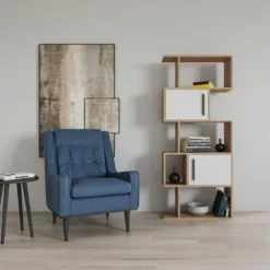 Étagère Pour Livres 100% Panneaux De Particules Couleur Chêne Blanc. 72x25x171,8 -Pas Cher Mobiliora Magasin bibliotheque vitrine et etagere 13049653