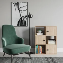 Étagère Pour Livres 100% Panneaux De Particules Couleur Chêne. 72x25x93 -Pas Cher Mobiliora Magasin bibliotheque vitrine et etagere 13049705