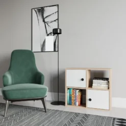 Étagère Pour Livres 100% Panneaux De Particules Couleur Chêne Blanc. 72x25x62,6 -Pas Cher Mobiliora Magasin bibliotheque vitrine et etagere 13049739