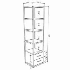 Étagère Pour Livres 100% Panneaux De Particules Couleur Blanc Foncé Gris. 39x39x160 -Pas Cher Mobiliora Magasin bibliotheque vitrine et etagere 13049791
