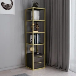 Étagère Pour Livres 100% Panneaux De Particules Couleur Blanc Foncé Gris. 39x39x160 -Pas Cher Mobiliora Magasin bibliotheque vitrine et etagere 13049795