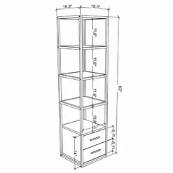 Étagère Pour Livres 100% Panneaux De Particules Couleur Blanc Chêne. 39x39x160 -Pas Cher Mobiliora Magasin bibliotheque vitrine et etagere 13049845