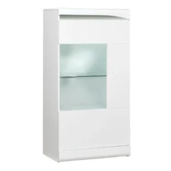 Vitrine 1 Porte - Blanc Laqué - HAMADI