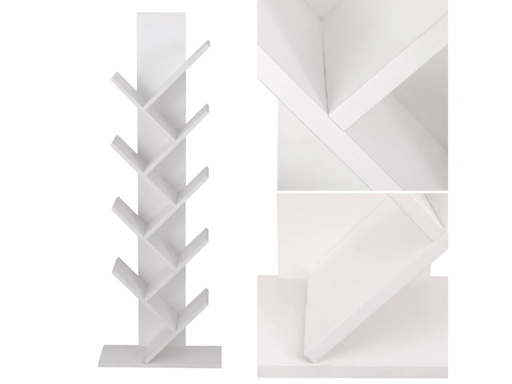 Bibliothèque 8 étagères Inclinées Blanche SIMONE - HAPPY GARDEN 6 Bibliothèque 8 étagères Inclinées Blanche SIMONE - HAPPY GARDEN – Image 4