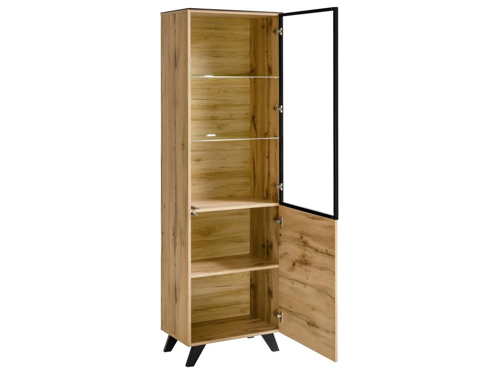 VITRINE - ARGENTIER - VAISSELIER Petit Modèle TINO + LED. Meuble Déco Type Scandinave, Design Pour Votre Salon. 4 VITRINE - ARGENTIER - VAISSELIER Petit Modèle TINO + LED. Meuble Déco Type Scandinave, Design Pour Votre Salon. – Image 2