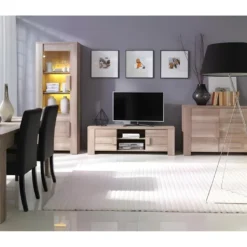 Vitrine, Bibliothèque Petit Modèle FARRA + LED. Style Contemporain Et Moderne Pour Votre Salon Ou Salle à Manger. -Pas Cher Mobiliora Magasin bibliotheque vitrine et etagere 8926635