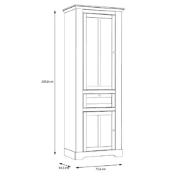 Vitrine 2 Portes 1 Tiroir éclairage LED Décor Chêne Blanchi - ANGELE -Pas Cher Mobiliora Magasin bibliotheque vitrine et etagere 8926679