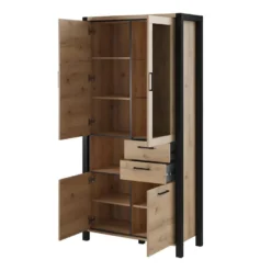 Vitrine Haute XL Collection BOWIE. Couleur Chêne Et Noir. LED Incluses 9 Vitrine Haute XL Collection BOWIE. Couleur Chêne Et Noir. LED Incluses -Pas Cher Mobiliora Magasin bibliotheque vitrine et etagere 8926787