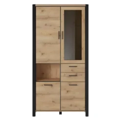 Vitrine Haute XL Collection BOWIE. Couleur Chêne Et Noir. LED Incluses 10 Vitrine Haute XL Collection BOWIE. Couleur Chêne Et Noir. LED Incluses -Pas Cher Mobiliora Magasin bibliotheque vitrine et etagere 8926789