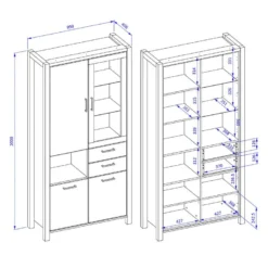 Vitrine Haute XL Collection BOWIE. Couleur Chêne Et Noir. LED Incluses 11 Vitrine Haute XL Collection BOWIE. Couleur Chêne Et Noir. LED Incluses -Pas Cher Mobiliora Magasin bibliotheque vitrine et etagere 8926791