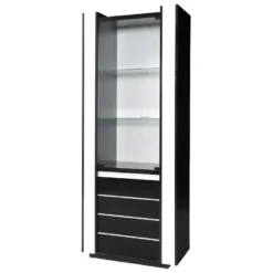 Vitrine Petit Modèle LINA Noire Et Blanche Brillante Avec LED 6 Vitrine Petit Modèle LINA Noire Et Blanche Brillante Avec LED -Pas Cher Mobiliora Magasin bibliotheque vitrine et etagere 8926813