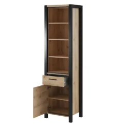Vitrine Haute Collection BOWIE. Couleur Chêne Et Noir. LED Incluses 9 Vitrine Haute Collection BOWIE. Couleur Chêne Et Noir. LED Incluses -Pas Cher Mobiliora Magasin bibliotheque vitrine et etagere 8926837