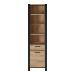 Vitrine Haute Collection BOWIE. Couleur Chêne Et Noir. LED Incluses 10 Vitrine Haute Collection BOWIE. Couleur Chêne Et Noir. LED Incluses -Pas Cher Mobiliora Magasin bibliotheque vitrine et etagere 8926839