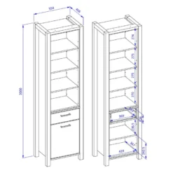 Vitrine Haute Collection BOWIE. Couleur Chêne Et Noir. LED Incluses 11 Vitrine Haute Collection BOWIE. Couleur Chêne Et Noir. LED Incluses -Pas Cher Mobiliora Magasin bibliotheque vitrine et etagere 8926841