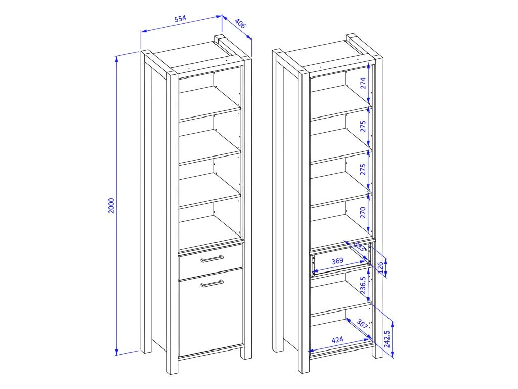 Vitrine Haute Collection BOWIE. Couleur Chêne Et Noir. LED Incluses 7 Vitrine Haute Collection BOWIE. Couleur Chêne Et Noir. LED Incluses – Image 5