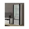 Vitrine Petit Modèle LINA Blanche Et Noire Brillante Avec LED -Pas Cher Mobiliora Magasin bibliotheque vitrine et etagere 8926877
