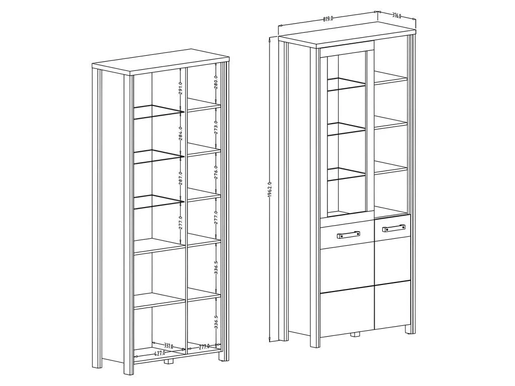 Vitrine Collection WINDSOR. Couleur Gris Anthracite Et Chêne Foncé. 7 Vitrine Collection WINDSOR. Couleur Gris Anthracite Et Chêne Foncé. – Image 5