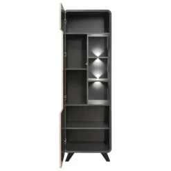 Vitrine Haute Avec LED Collection OASIS. Coloris Gris Et Bois. Meuble Design Idéal Pour Votre Salle à Manger 9 Vitrine Haute Avec LED Collection OASIS. Coloris Gris Et Bois. Meuble Design Idéal Pour Votre Salle à Manger -Pas Cher Mobiliora Magasin bibliotheque vitrine et etagere 8927401
