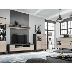 Vitrine Haute Avec LED Collection OASIS. Coloris Gris Et Bois. Meuble Design Idéal Pour Votre Salle à Manger 11 Vitrine Haute Avec LED Collection OASIS. Coloris Gris Et Bois. Meuble Design Idéal Pour Votre Salle à Manger -Pas Cher Mobiliora Magasin bibliotheque vitrine et etagere 8927405