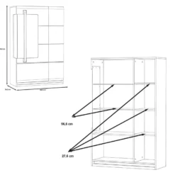 Vitrine 2 Portes Blanc Laqué Et Décor Chêne Naturel - ALEXIANE 10 Vitrine 2 Portes Blanc Laqué Et Décor Chêne Naturel - ALEXIANE -Pas Cher Mobiliora Magasin bibliotheque vitrine et etagere 8927423