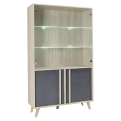 Vitrine, Vaisselier, Argentier MALMO Grand Modèle + LED.