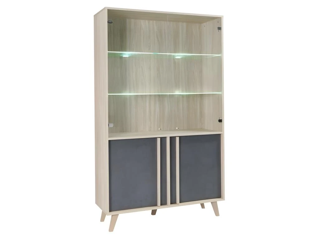 Vitrine, Vaisselier, Argentier MALMO Grand Modèle + LED. 3 Vitrine, Vaisselier, Argentier MALMO Grand Modèle + LED.