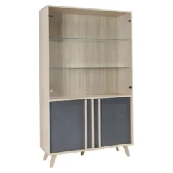 Vitrine, Vaisselier, Argentier MALMO Grand Modèle + LED. 8 Vitrine, Vaisselier, Argentier MALMO Grand Modèle + LED. -Pas Cher Mobiliora Magasin bibliotheque vitrine et etagere 8927485