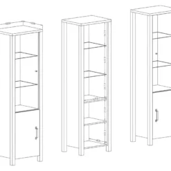 Vitrine Haute Design, 2 Portes Collection DARWIN. Couleur Chêne Clair Et Noir. -Pas Cher Mobiliora Magasin bibliotheque vitrine et etagere 8927549
